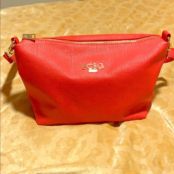 BCBG Paris Handbags - BCBG Paris Red/Gold Leather Cross Body Bag